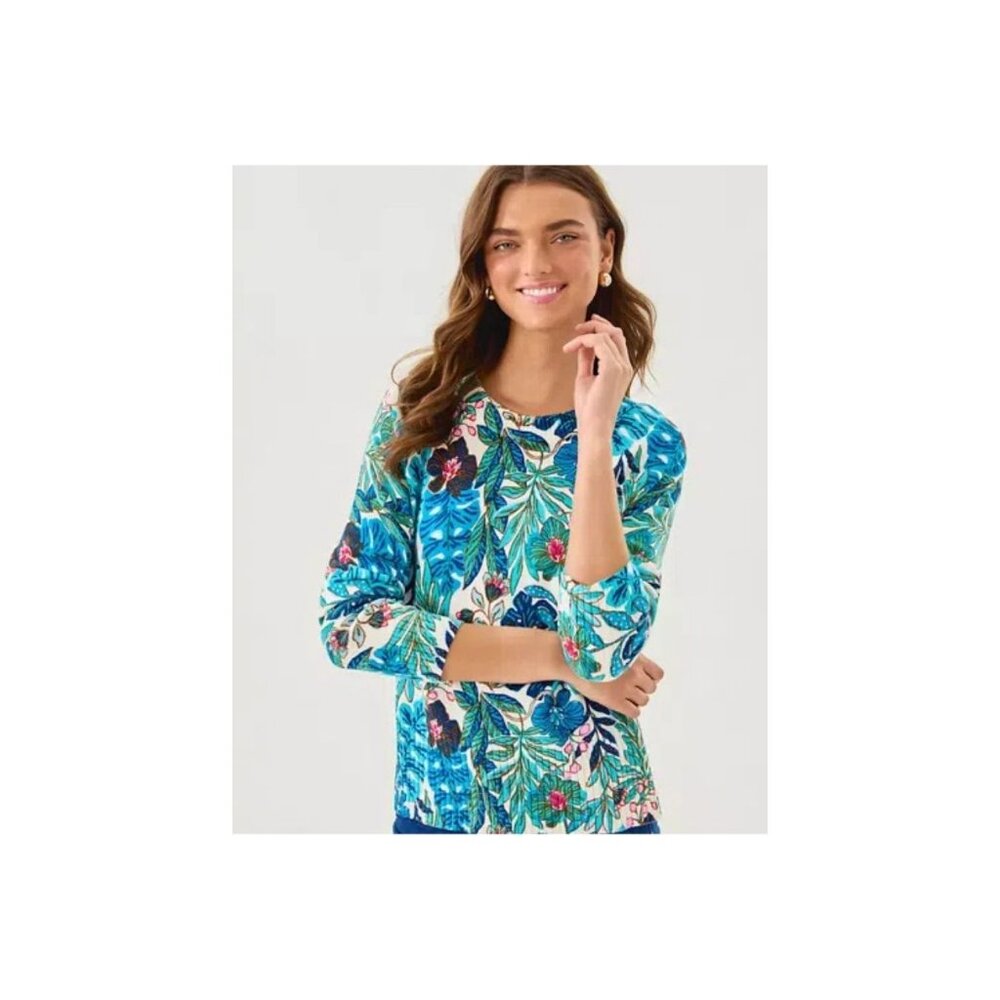 Lilly Pulitzer Salima Sweater • Breezy Aqua • Sz M • NWT • SOLD OUT - Picture 3 of 6